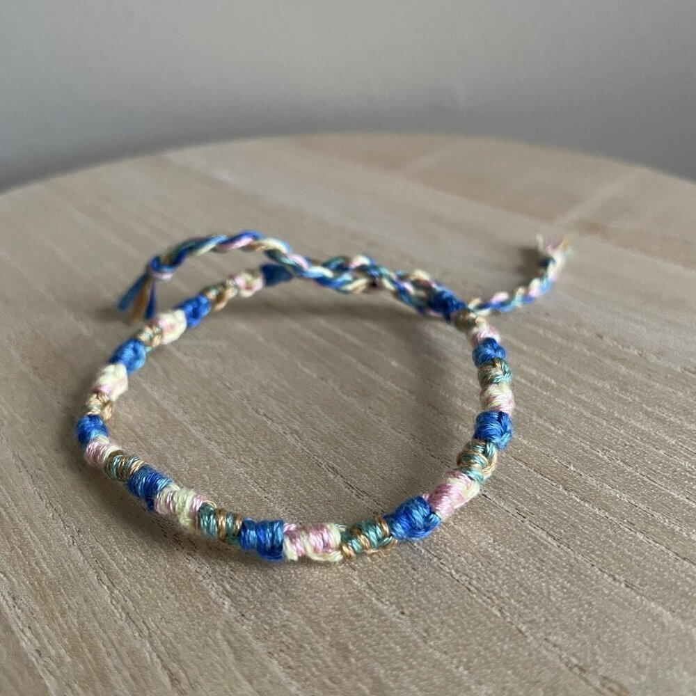 Narcissa Bracelet, anklet, trendy, comfortable, tie, embroidery thread, woven, g